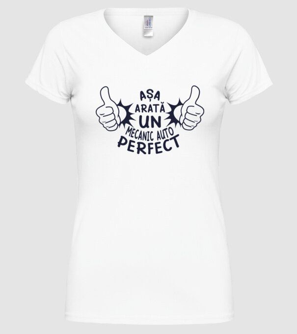 Așa arată un mecanic auto perfect model alb pe tricou