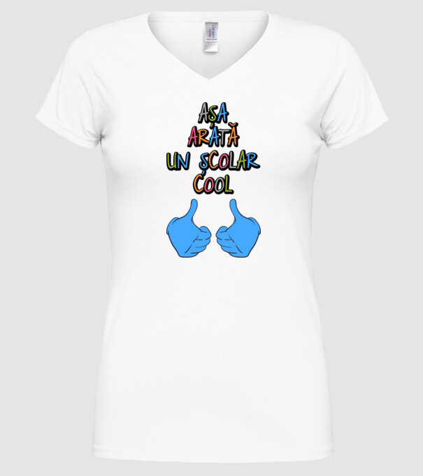 așa arată un școlar cool model alb pe tricou