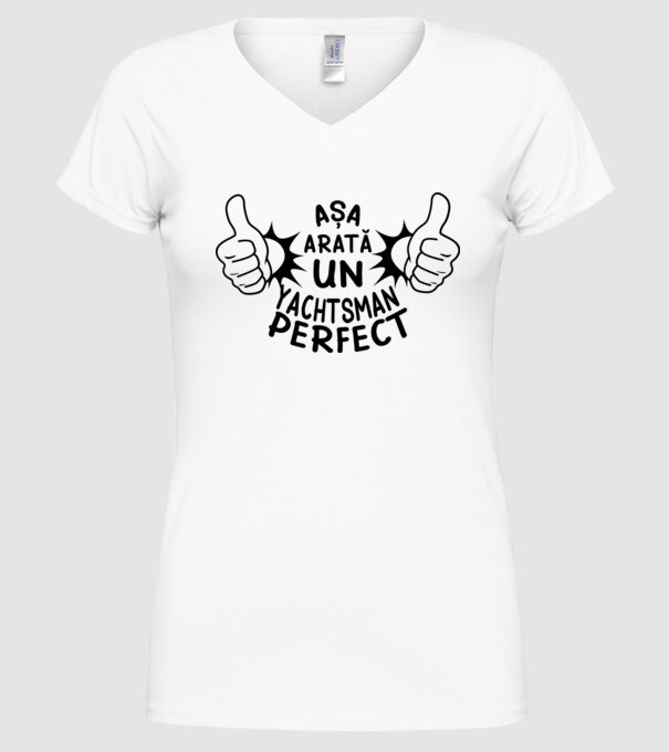 Așa arată un YACHTSMAN perfect model alb pe tricou