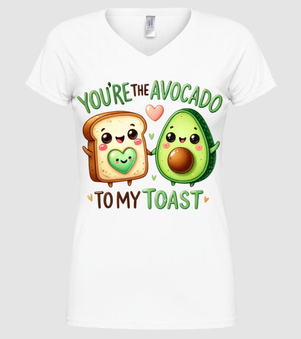 Avocado to my Toast model alb pe tricou