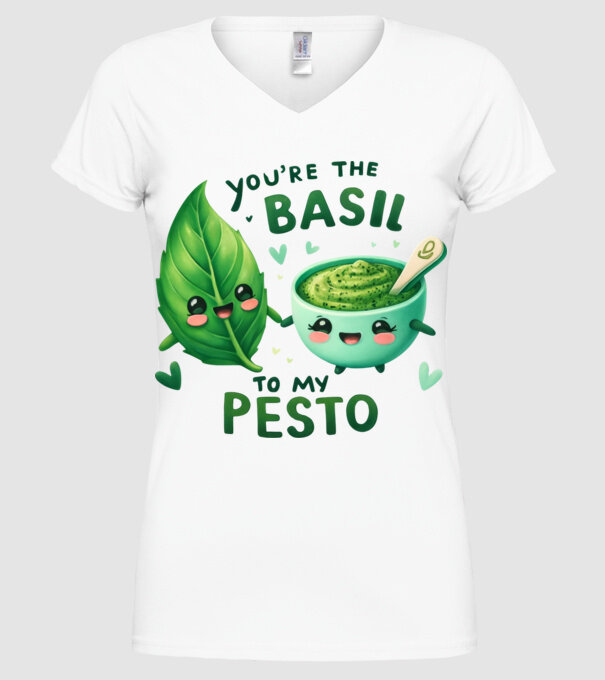 Basil to my Pesto model alb pe tricou