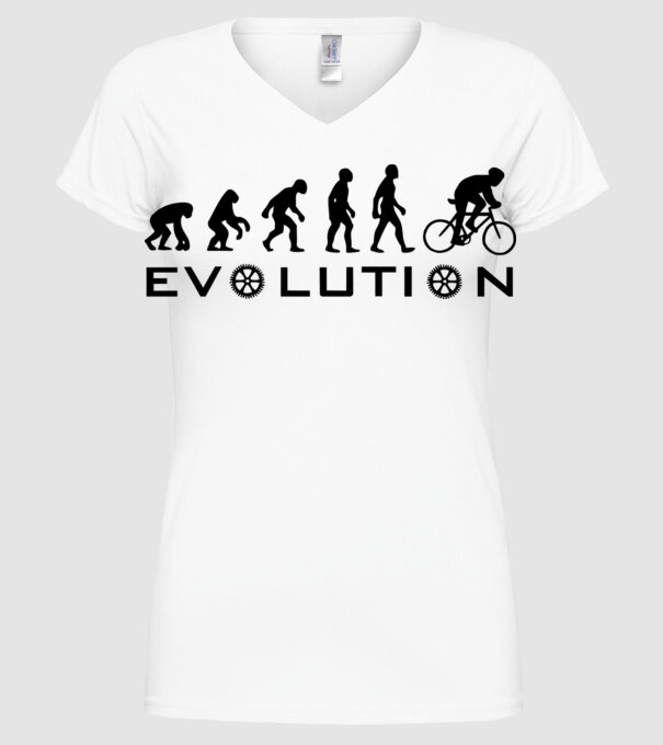 Bike evolution model alb pe tricou