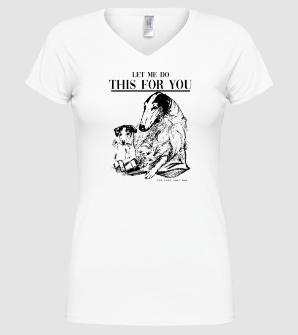 BORZOI Elagant model alb pe tricou