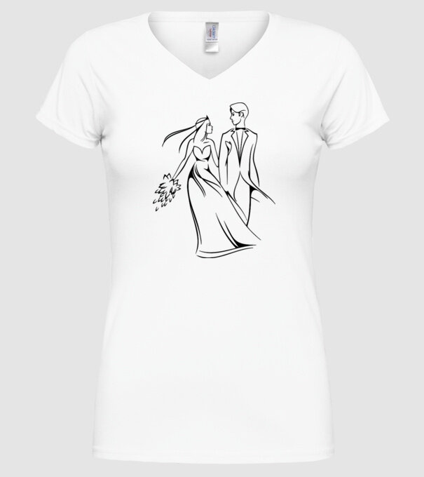 BR01 - mireasă model alb pe tricou