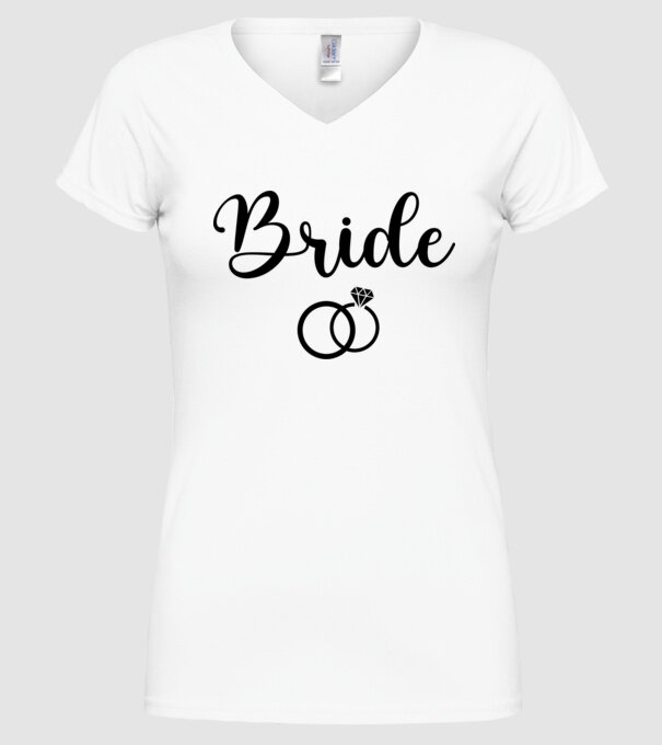 Bride model alb pe tricou