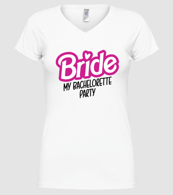 Bride Barbie model alb pe tricou