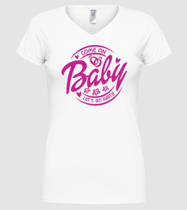 Bride Barbies Baby lets go party model alb pe tricou