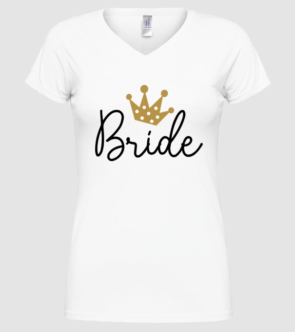 Bride princess model alb pe tricou