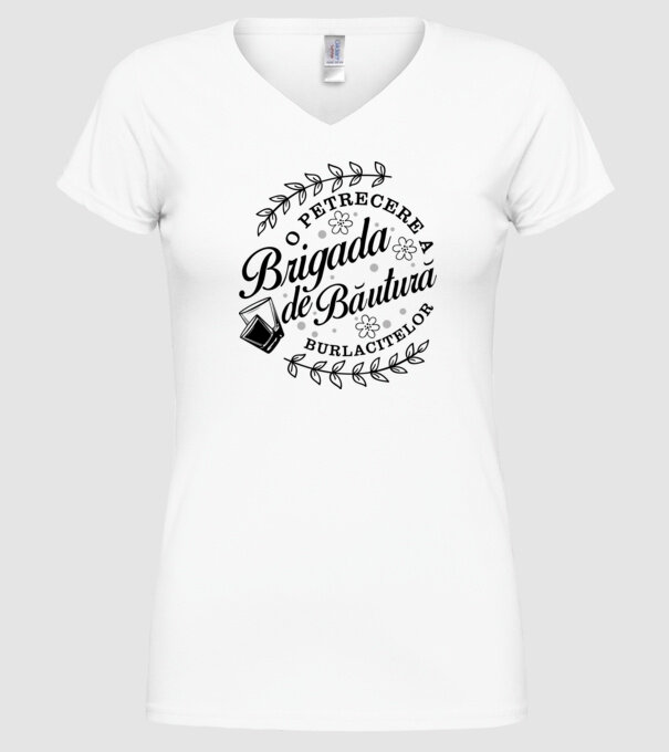 Brigada de băutură model alb pe tricou