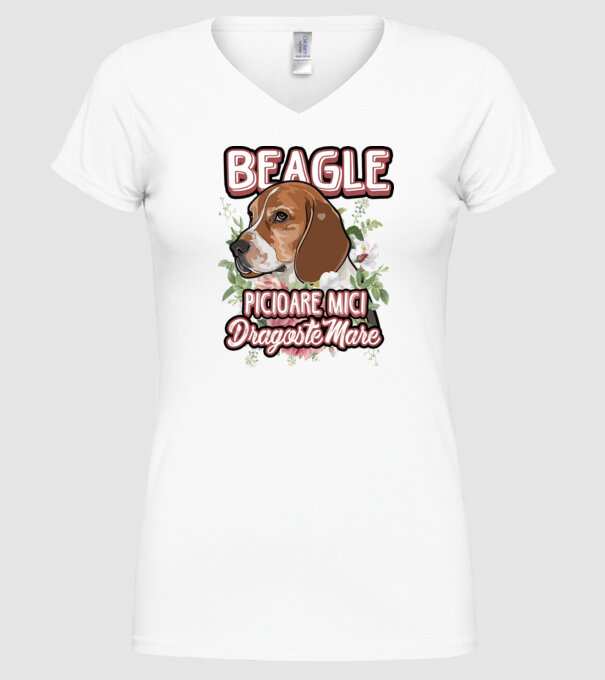 Bulldog francez picioare mici dragoste mare model alb pe tricou