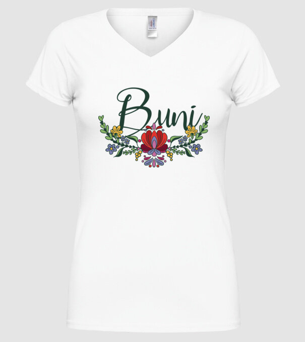 Buni model alb pe tricou