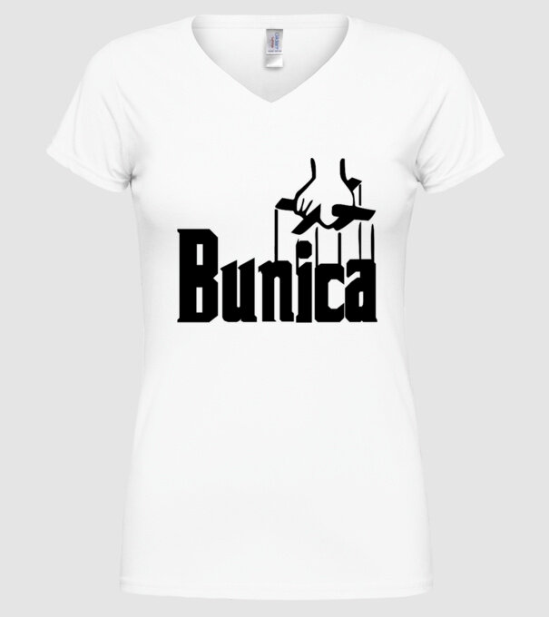 Bunica model alb pe tricou
