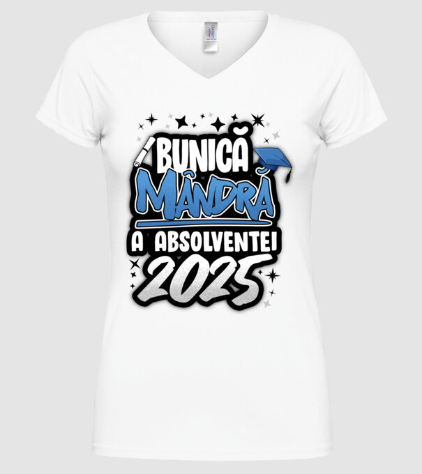 Bunică MÂNDRĂ a absolventei model alb pe tricou