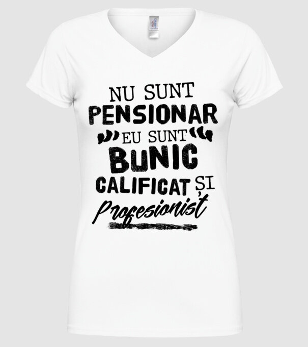 Bunicul profesionist model alb pe tricou