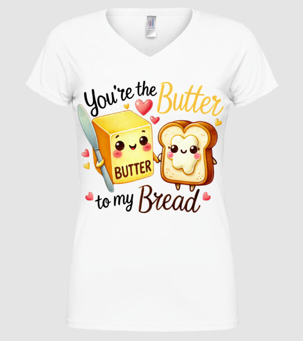 Butter to my Bread model alb pe tricou