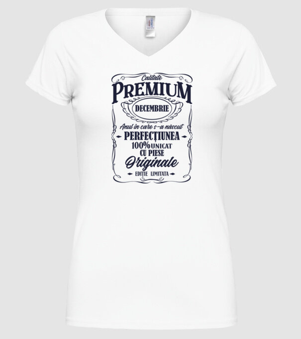 calitate premium -decembrie- anul în care s-a născut - perfecțiunea - 100% unicat, cu piese originale, ediție limitată model alb pe tricou