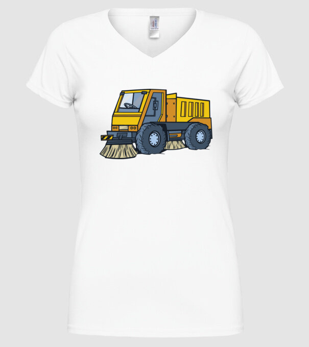 Camioane model alb pe tricou