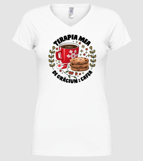 Cană de cafea de Crăciun model alb pe tricou