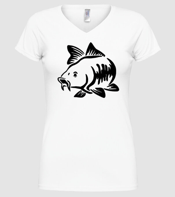 Carp model alb pe tricou