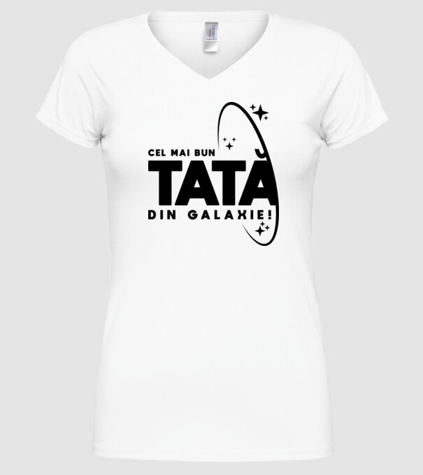 Cel mai bun tată din Galaxie! model alb pe tricou