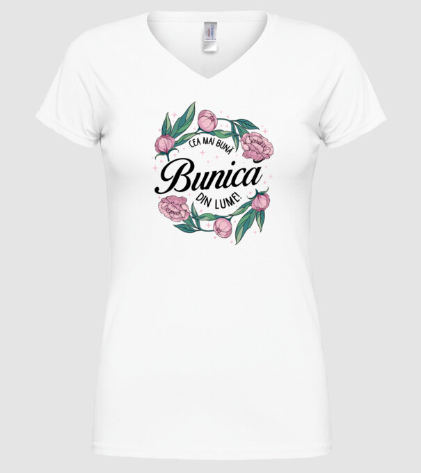 Cea mai bună bunică din lume! model alb pe tricou