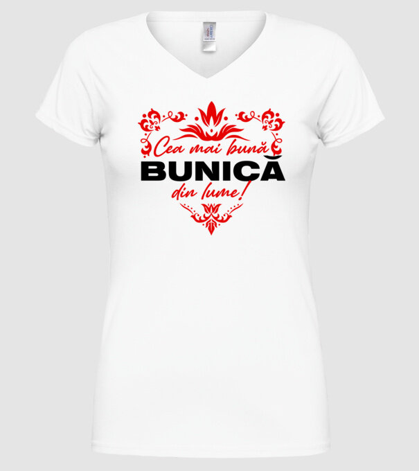 Cea mai bună bunică din lume model alb pe tricou