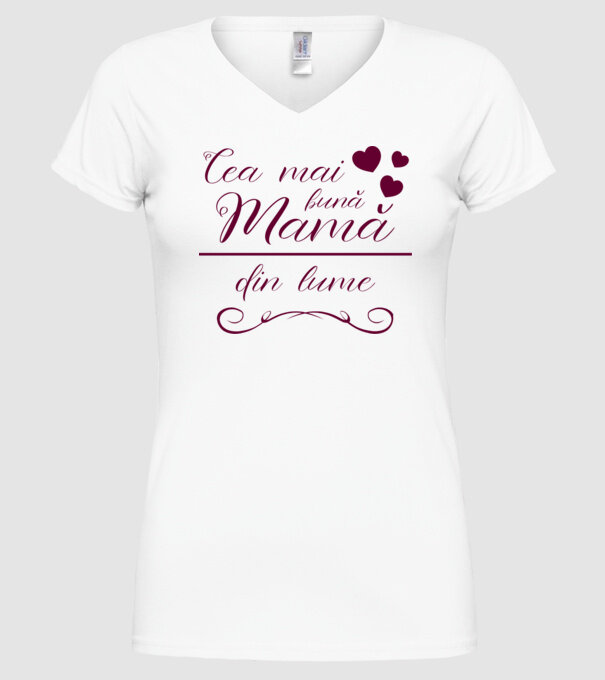 Cea mai bună mamă din lume model alb pe tricou