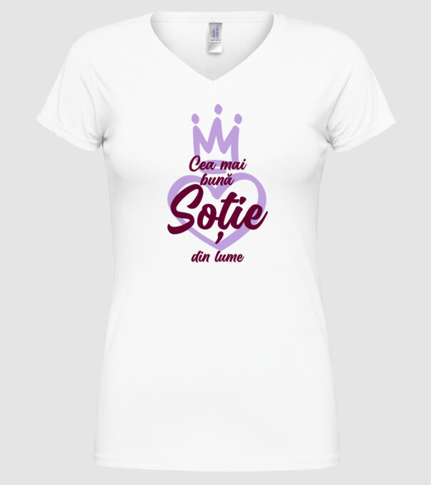 Cea mai bună soție din lume model alb pe tricou