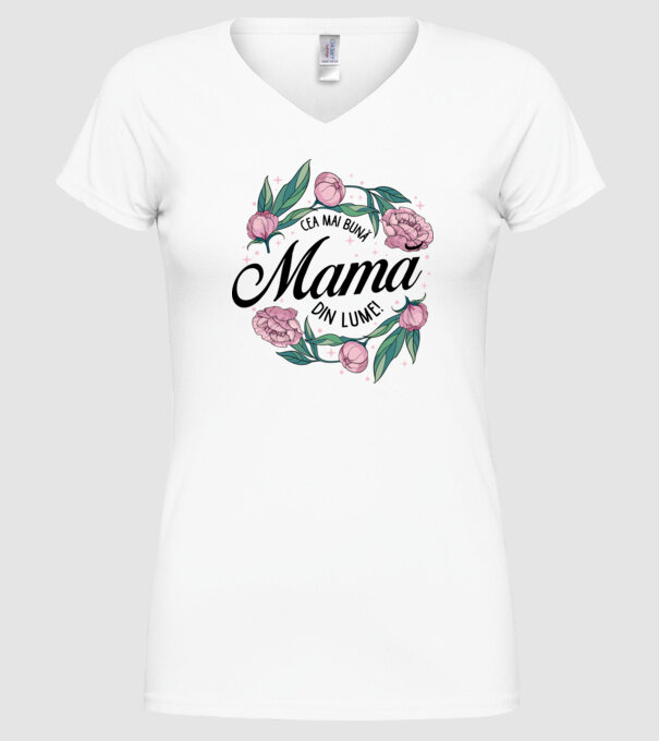 Cea mai bună mamă din lume model alb pe tricou