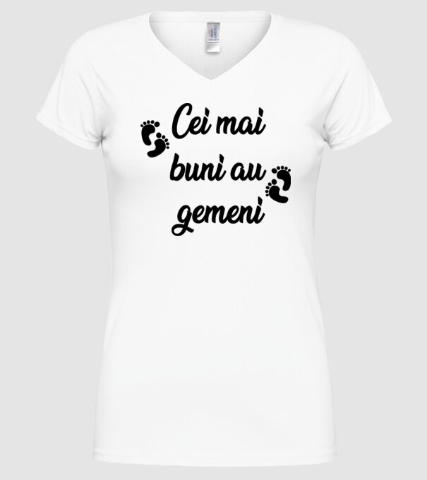 Cei mai buni au gemeni model alb pe tricou