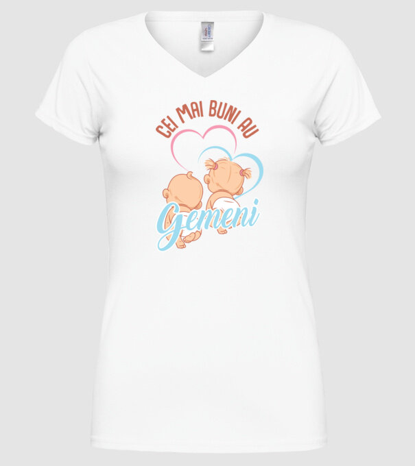 Cei mai buni au gemeni model alb pe tricou