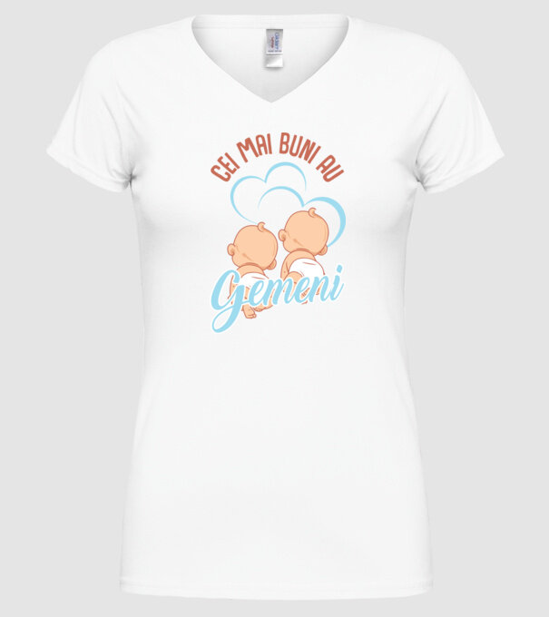 Cei mai buni au gemeni model alb pe tricou