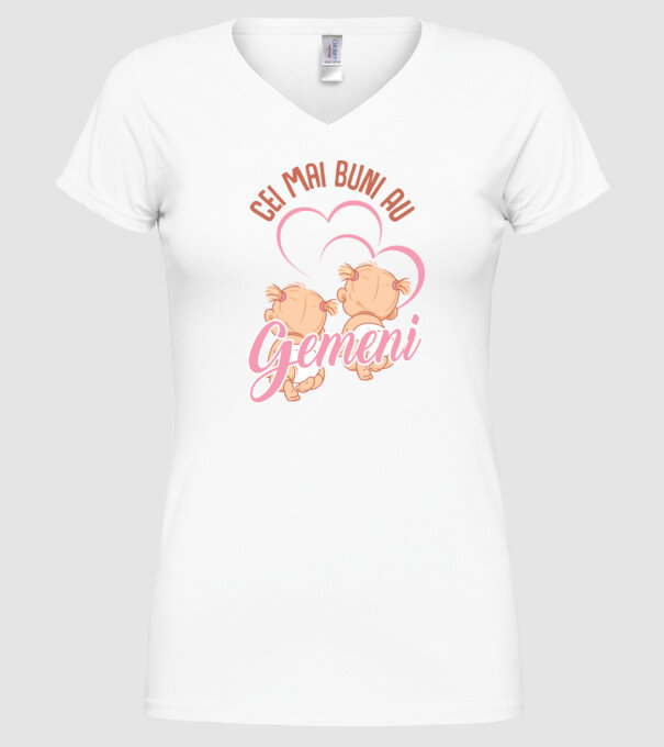 Cei mai buni au gemeni model alb pe tricou