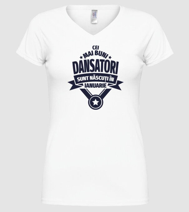 Cei mai buni dansatori sunt născuți în ianuarie model alb pe tricou