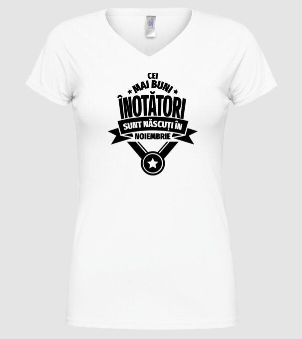 Cei mai buni înotători sunt născuți în Noiembrie model alb pe tricou