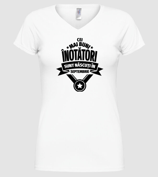 Cei mai buni înotători sunt născuți în Septembrie model alb pe tricou