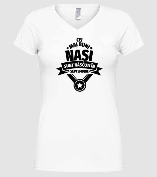 Cei mai buni nași sunt născuți în septembrie. model alb pe tricou