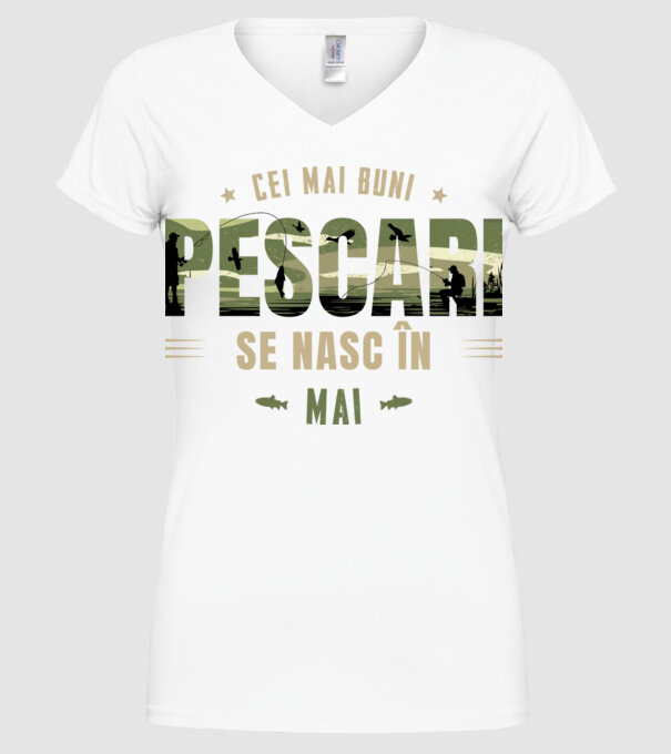 Cei mai buni pescari se nasc în mai model alb pe tricou