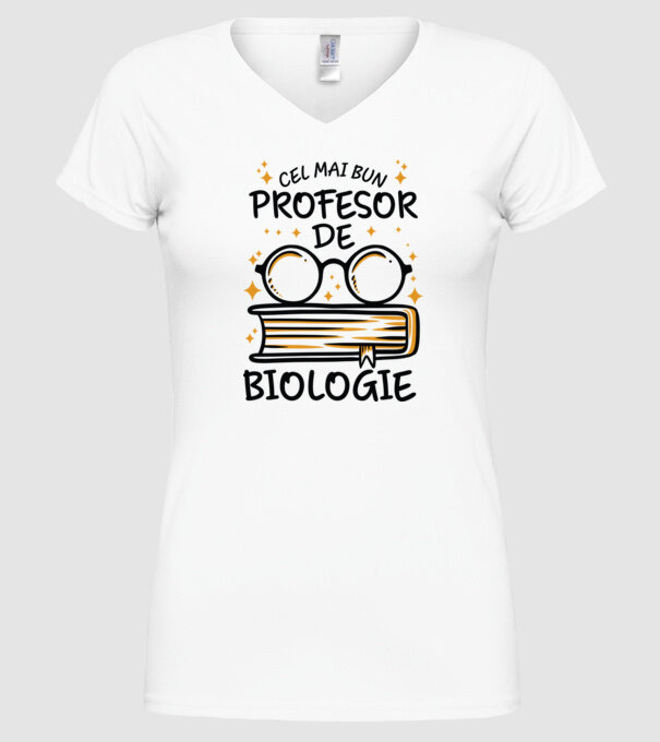 Cel mai profesor biologie model alb pe tricou