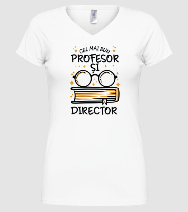 Cel mai profesor director model alb pe tricou