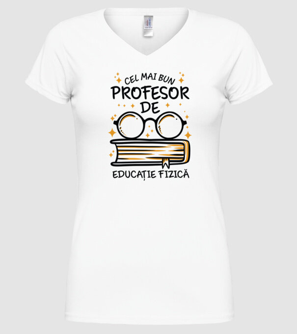Cel mai profesor educație fizică model alb pe tricou