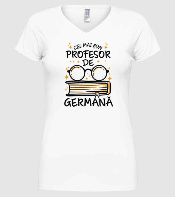 Cel mai profesor germană model alb pe tricou