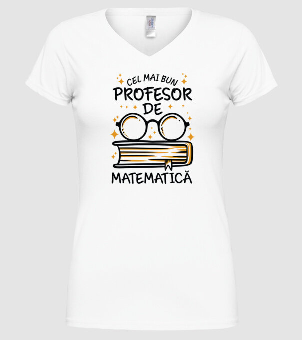 Cel mai profesor matematică model alb pe tricou