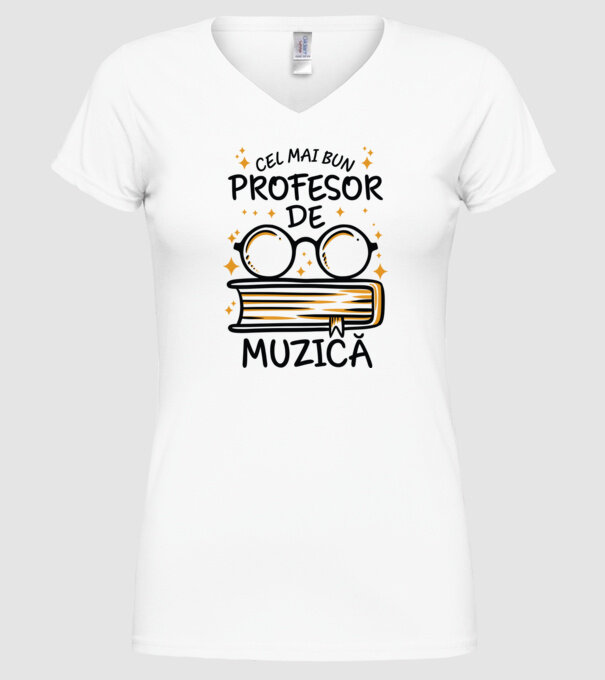 Cel mai profesor muzică model alb pe tricou