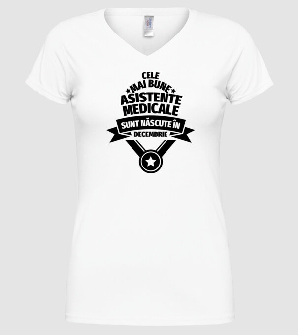 Cele mai bune asistente medicale sunt născute în decembrie model alb pe tricou