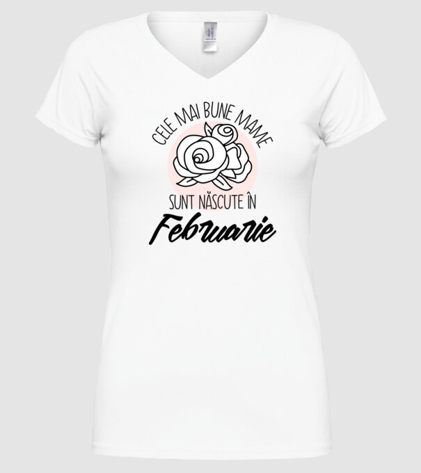 Cele mai bune mame sunt născute în Februarie model alb pe tricou