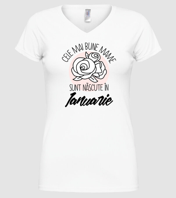 Cele mai bune mame sunt născute în Ianuarie model alb pe tricou