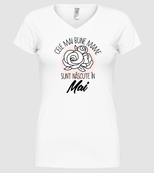 Cele mai bune mame sunt născute în Mai model alb pe tricou