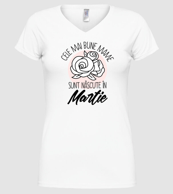 Cele mai bune mame sunt născute în Martie model alb pe tricou