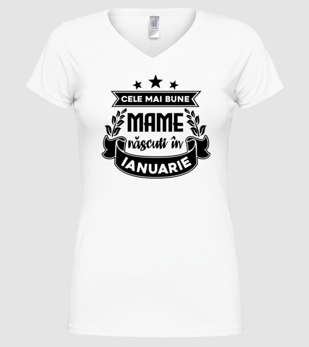 Cele mai bune mame sunt născuți în ianuarie model alb pe tricou